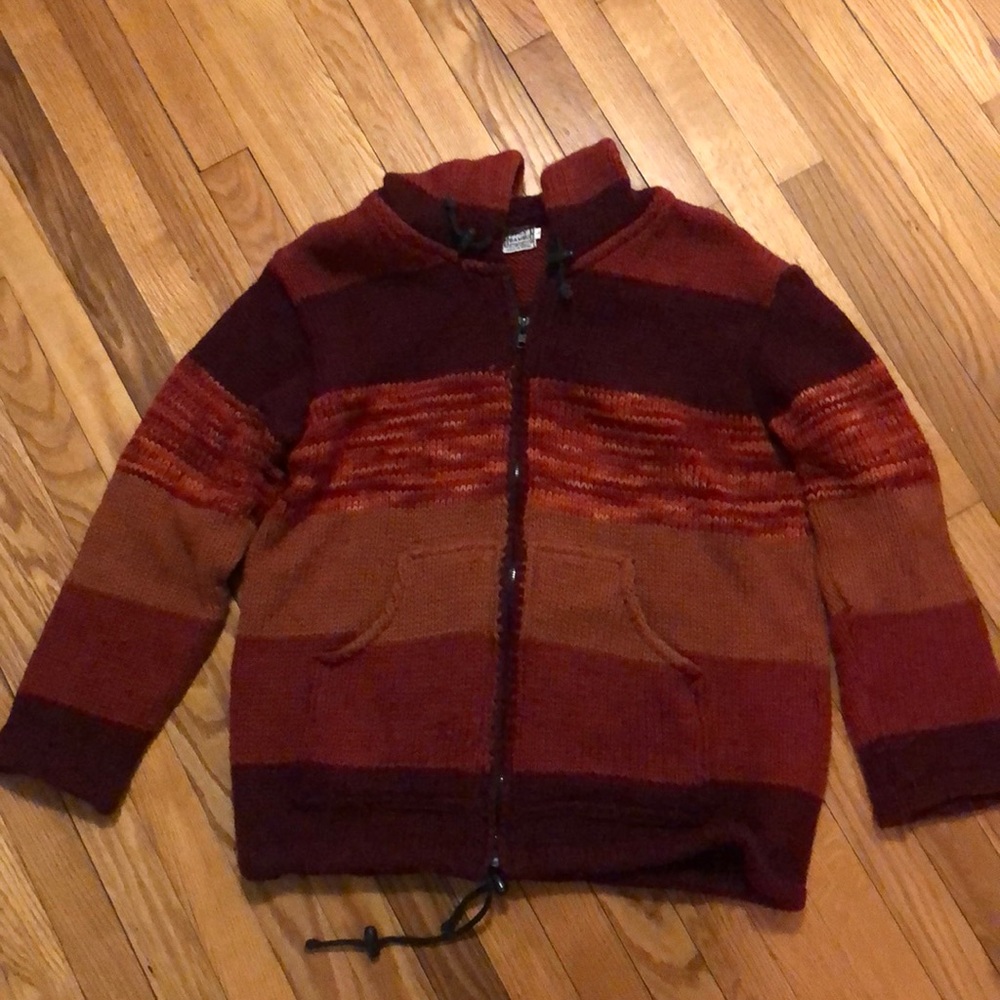 100% Wool pullover hoodie